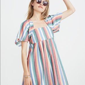Madewell square neck mini dress in festival stripe